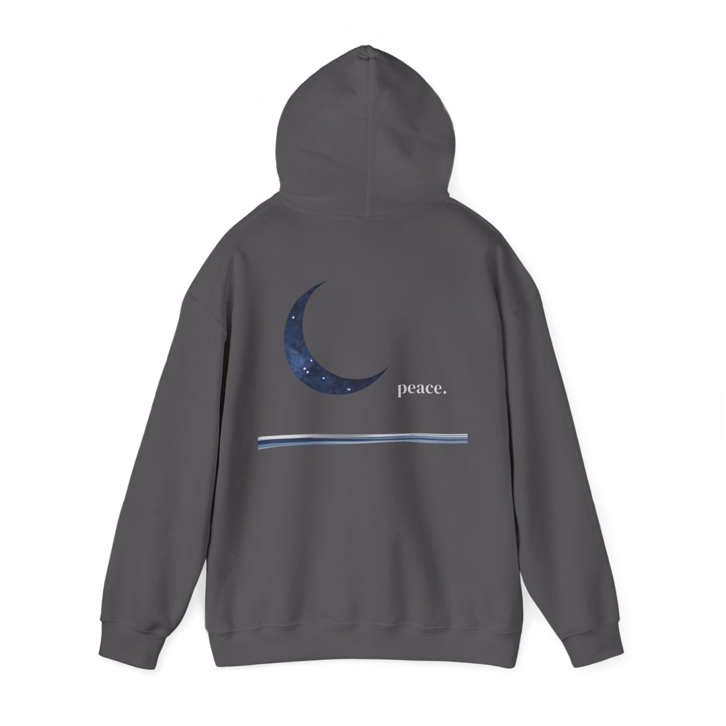 Charcoal | Moonlit Peace Hoodie, back view 2
