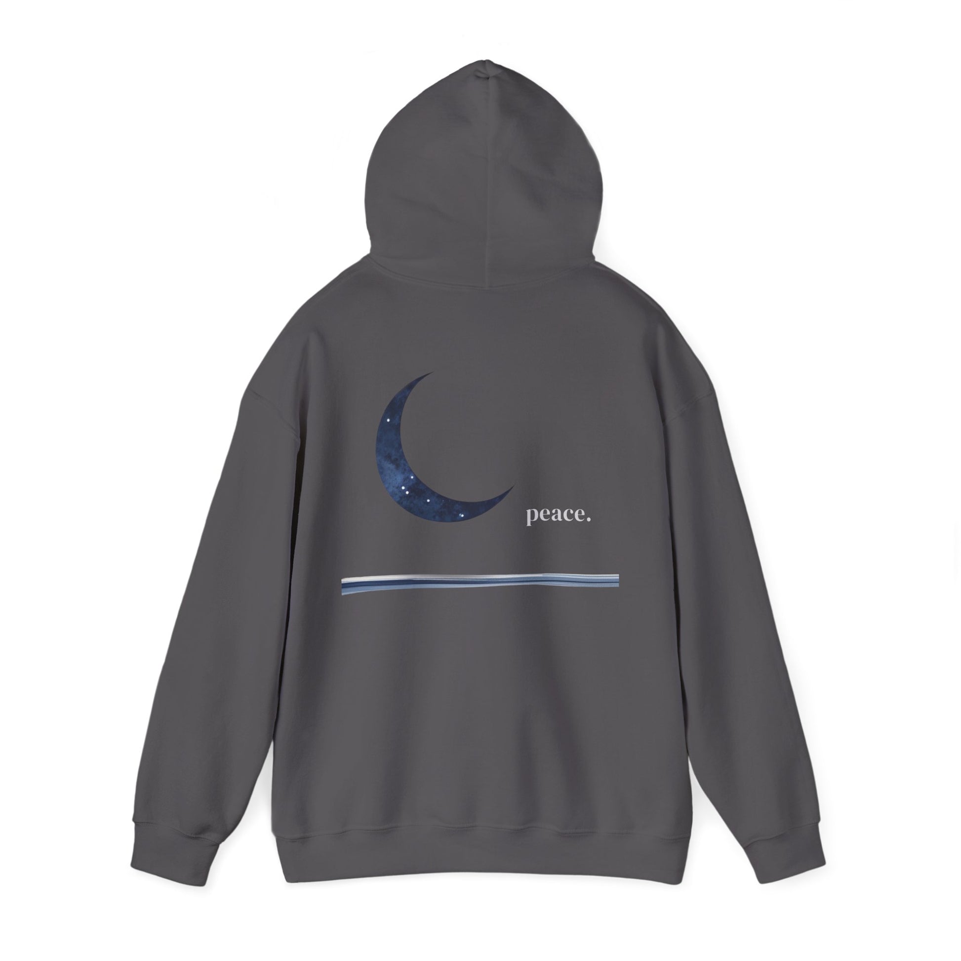 Charcoal | Moonlit Peace Hoodie, back view 2