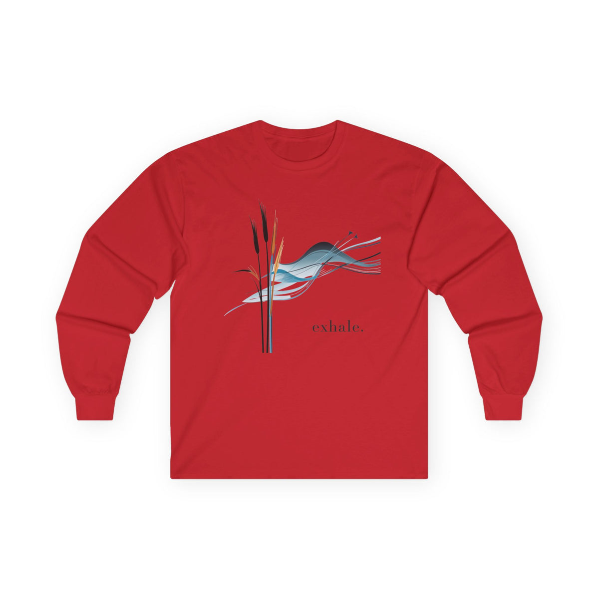 Red | Exhale Long Sleeve Tee, front view