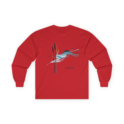 Red | Exhale Long Sleeve Tee, front view