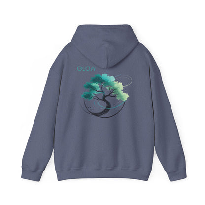 Heather Navy | Glow Hoodie, back design view