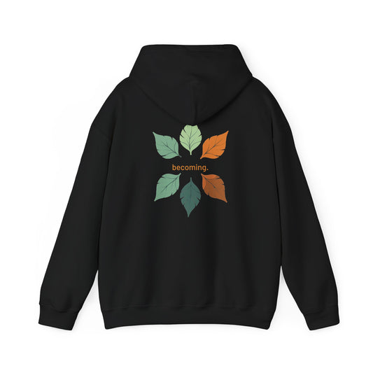 Black | Becoming Hoodie, back design view