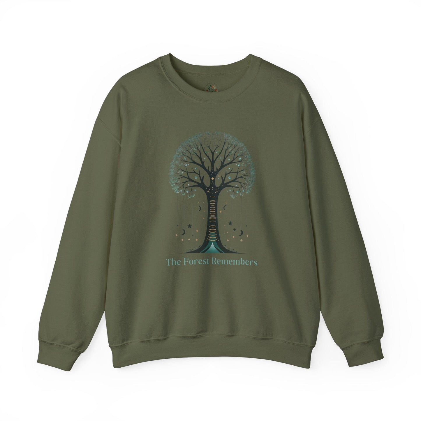 Military Green | The Forest Remembers Sweatshirt, front view
