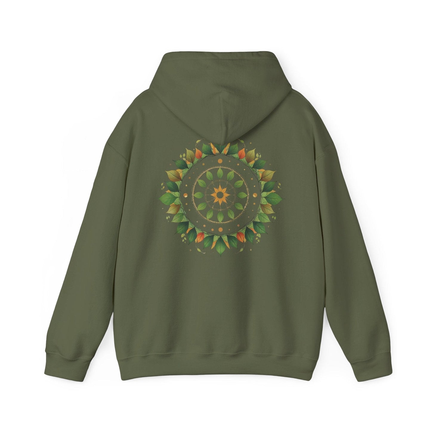 Military Green | Celestial Growth Hoodie, back design view