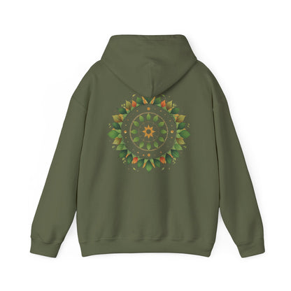 Military Green | Celestial Growth Hoodie, back design view