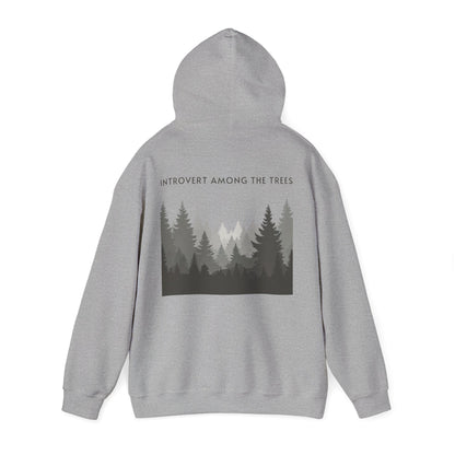 Sport Grey | Introvert Among the Trees Hoodie, back view 2