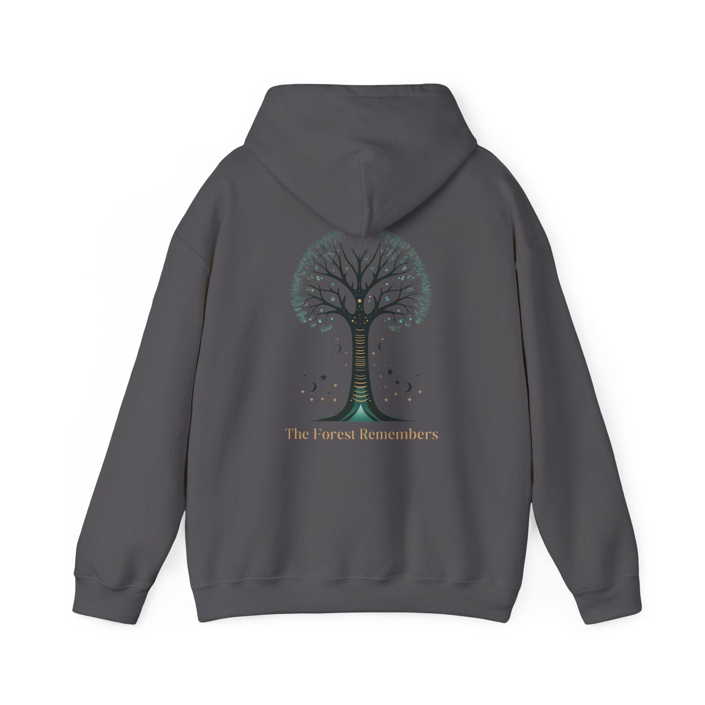 Charcoal | The Forest Remembers Hoodie, back design view