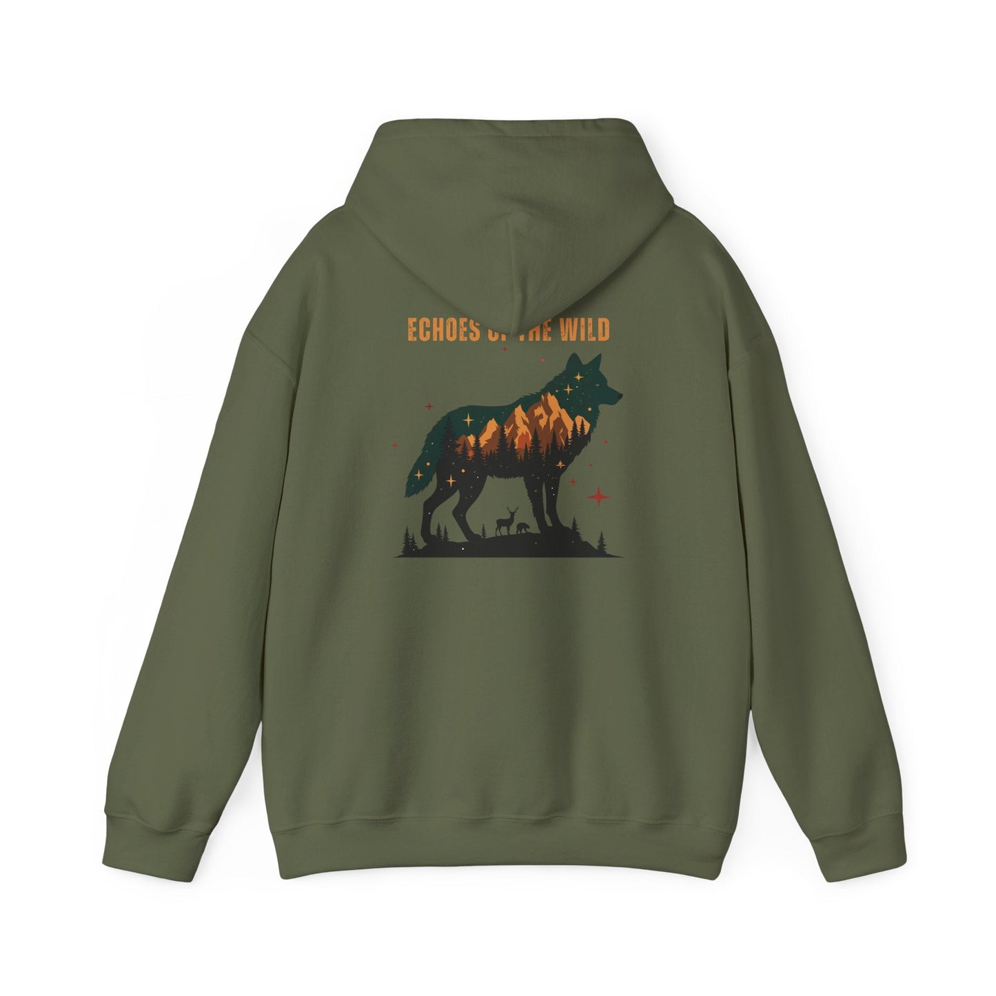 Military Green | Echoes of the WIld Hoodie, back design view