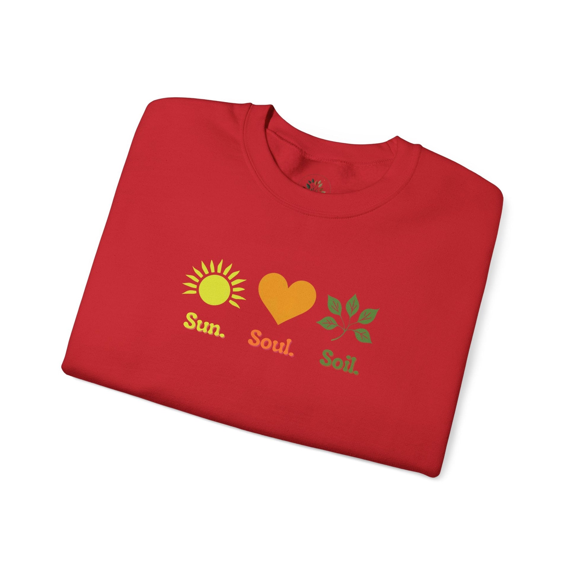Red | Sun. Soul. Soil. Sweatshirt, folded view