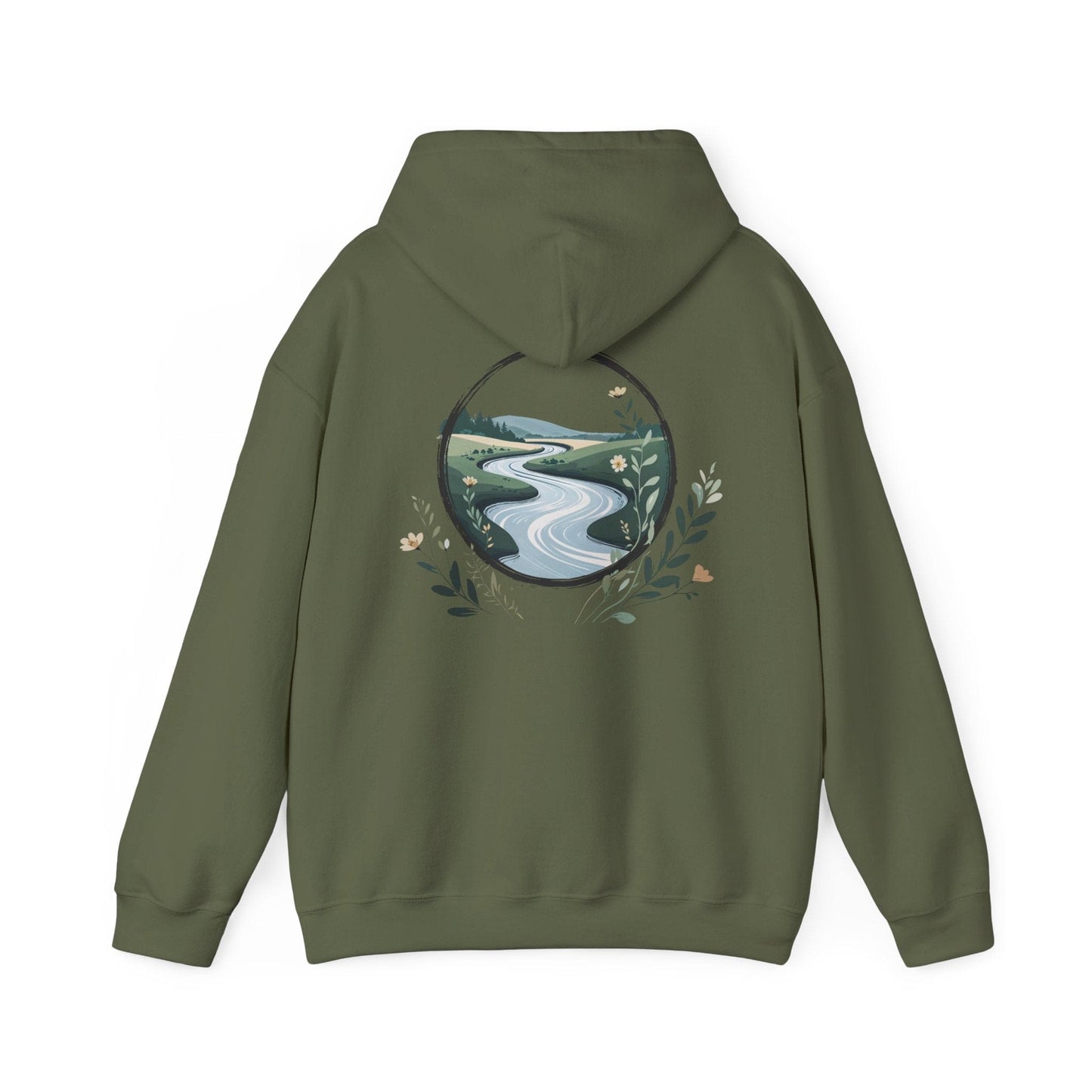Military Green | River of Grace Hoodie, back design view