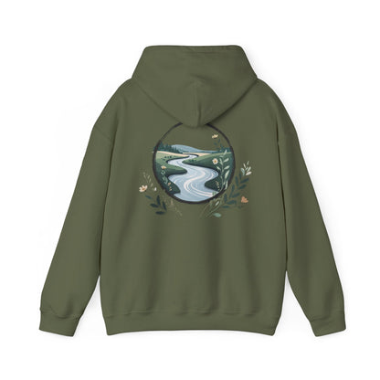 Military Green | River of Grace Hoodie, back design view