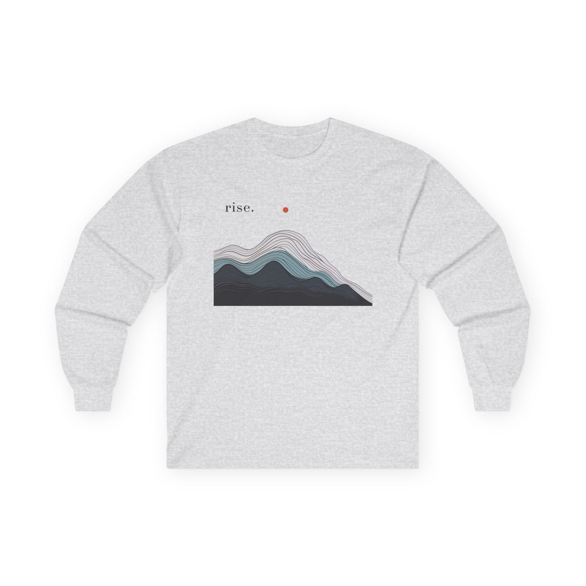 Ash | Rise Long Sleeve Tee, front view