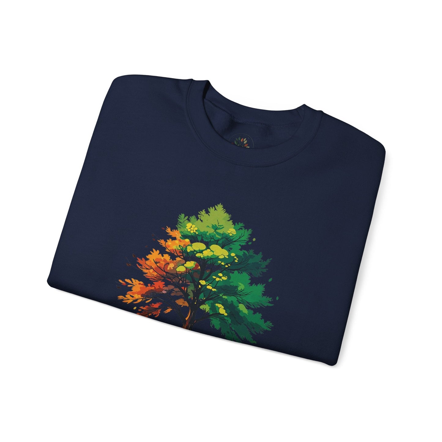 Navy | Trees Protect US Sweatshirt, folded view