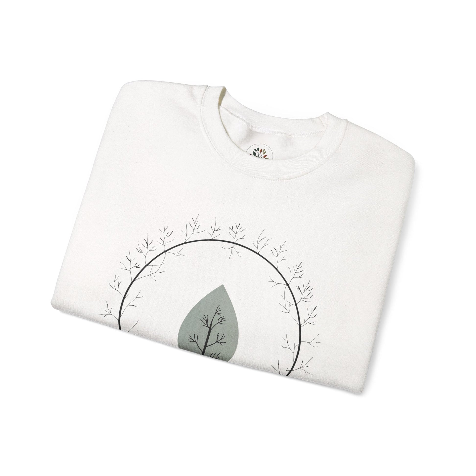White | Leaf of Life Sweatshirt, folded view