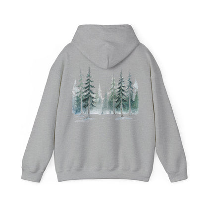 Sport Grey | Snowfall Forest Hoodie, back design view