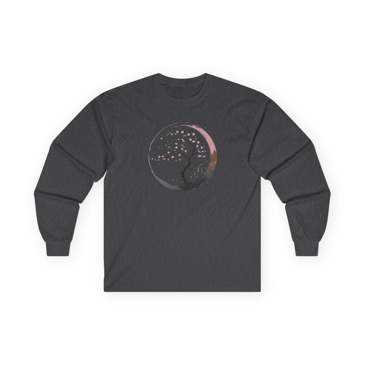 Dark Heather | Sakura Silence Long Sleeve Tee, front view