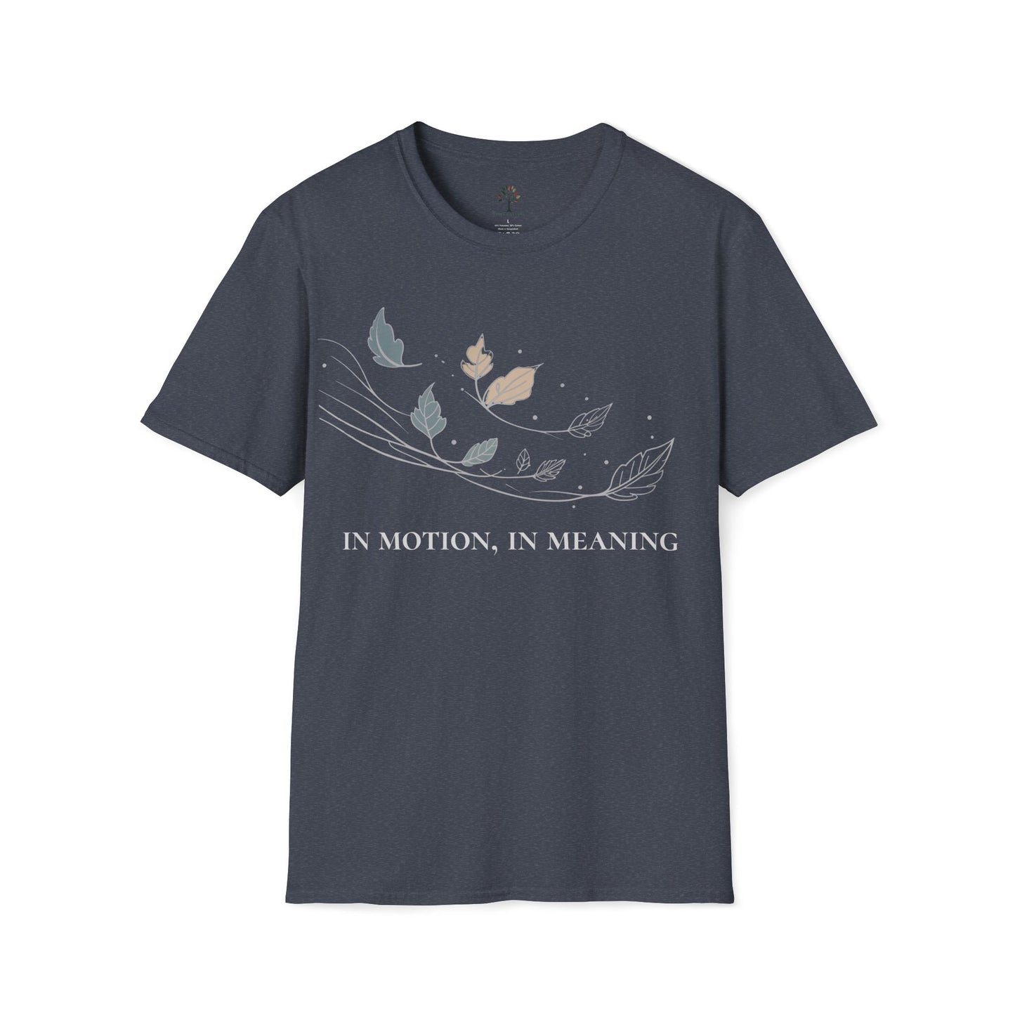 Heather Navy | In Motion, In Meaning, front view