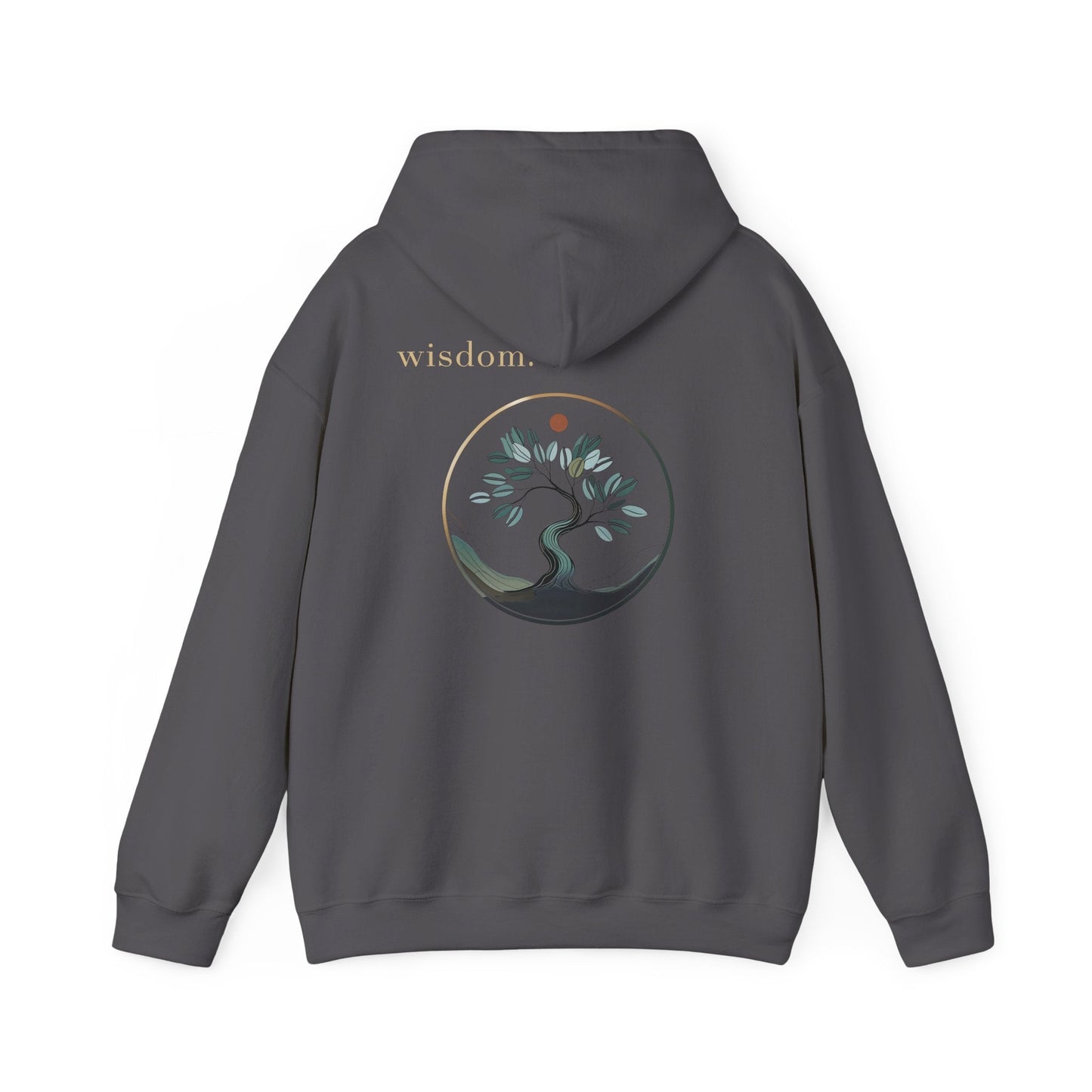 Charcoal | Wisdom Hoodie, back design view