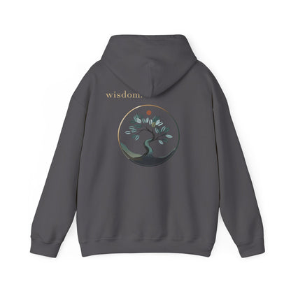 Charcoal | Wisdom Hoodie, back design view