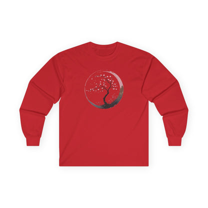 Red | Sakura Silence Long Sleeve Tee, front view