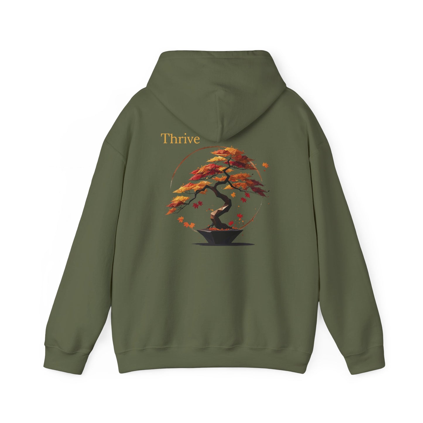 Military Green | Thrive Hoodie, back design view