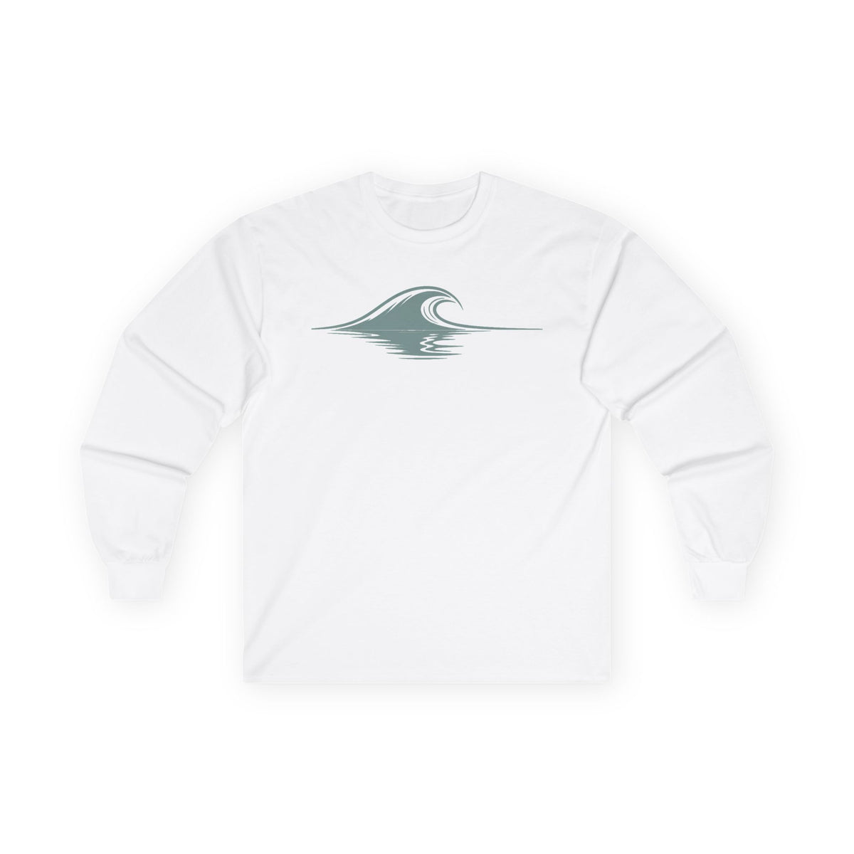 White | Drifted Long Sleeve Tee, front view