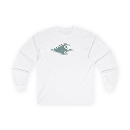 White | Drifted Long Sleeve Tee, front view