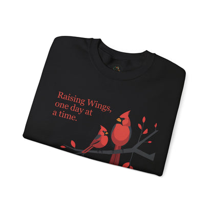 Black | Raising Wings, One day at a time Sweatshirt, folded view