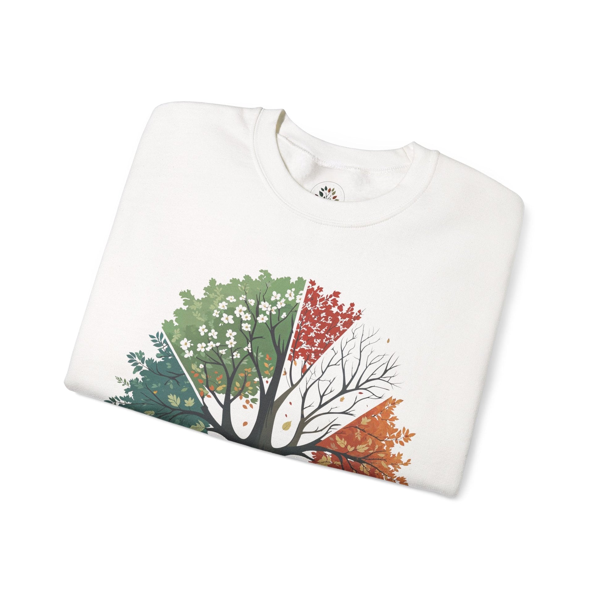 White | Life in Cycles Sweatshirt, folded view