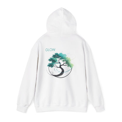 White | Glow Hoodie, back view 2