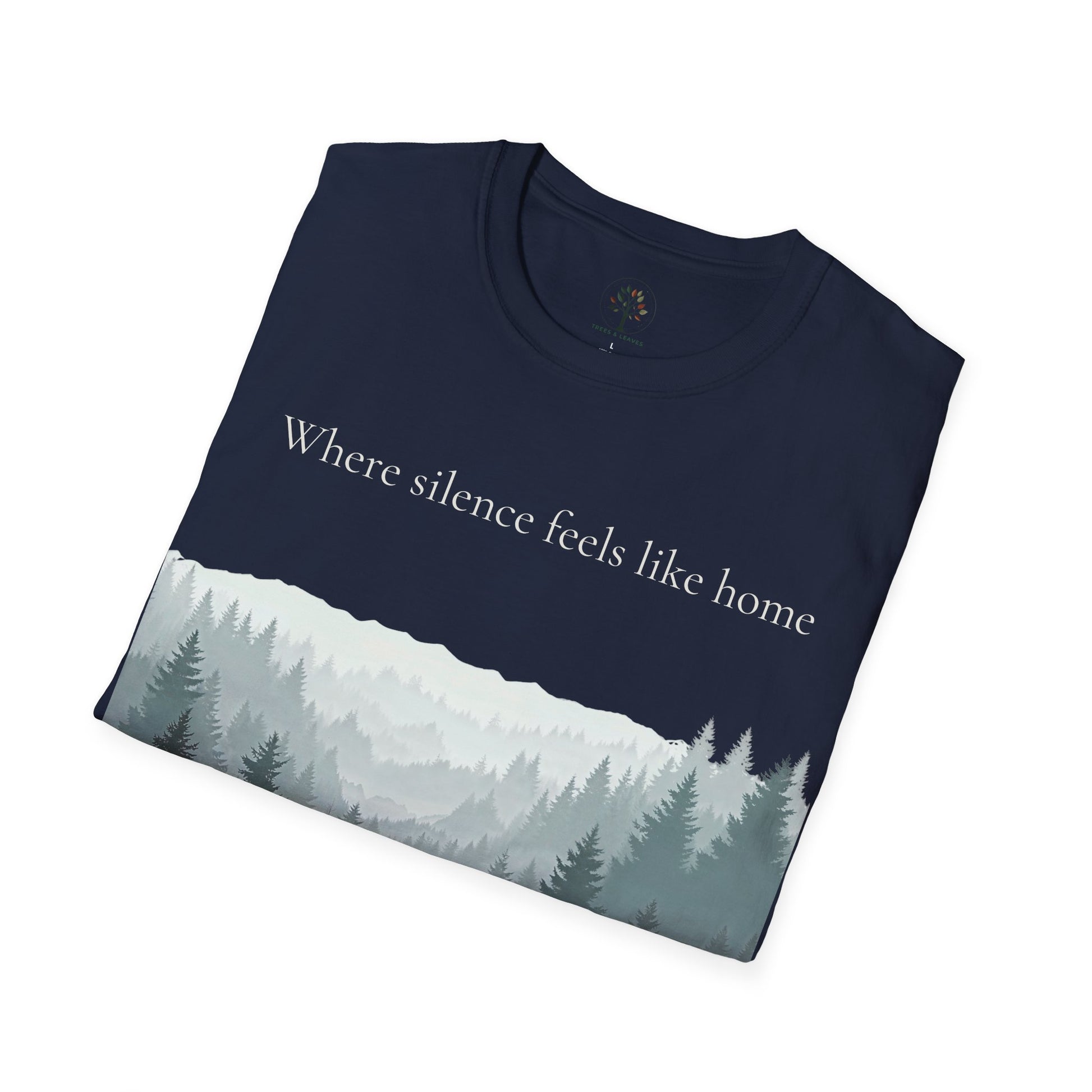 Navy | Where SIlence feels like home, folded view