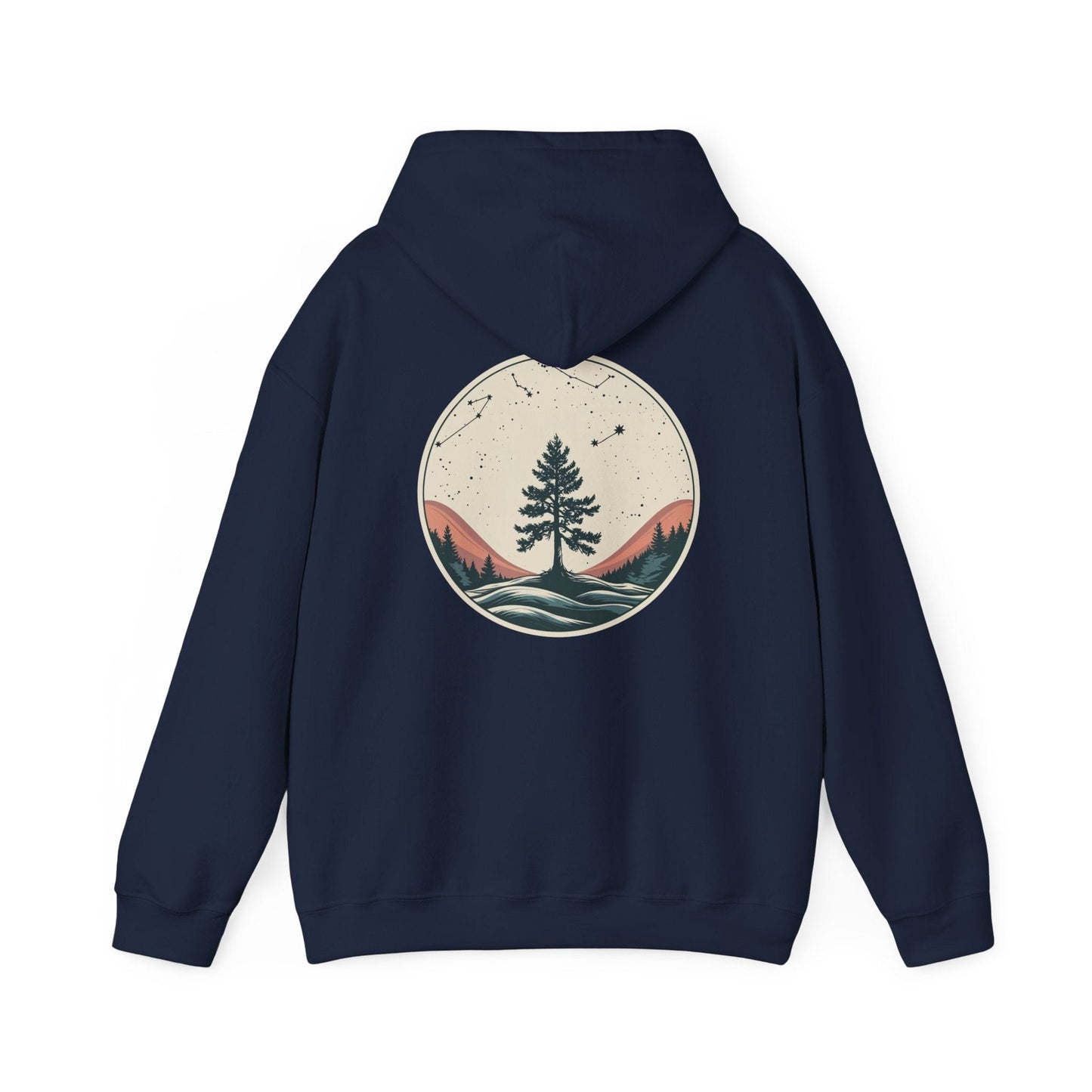 Navy | Rooted in Stars Hoodie, back design view