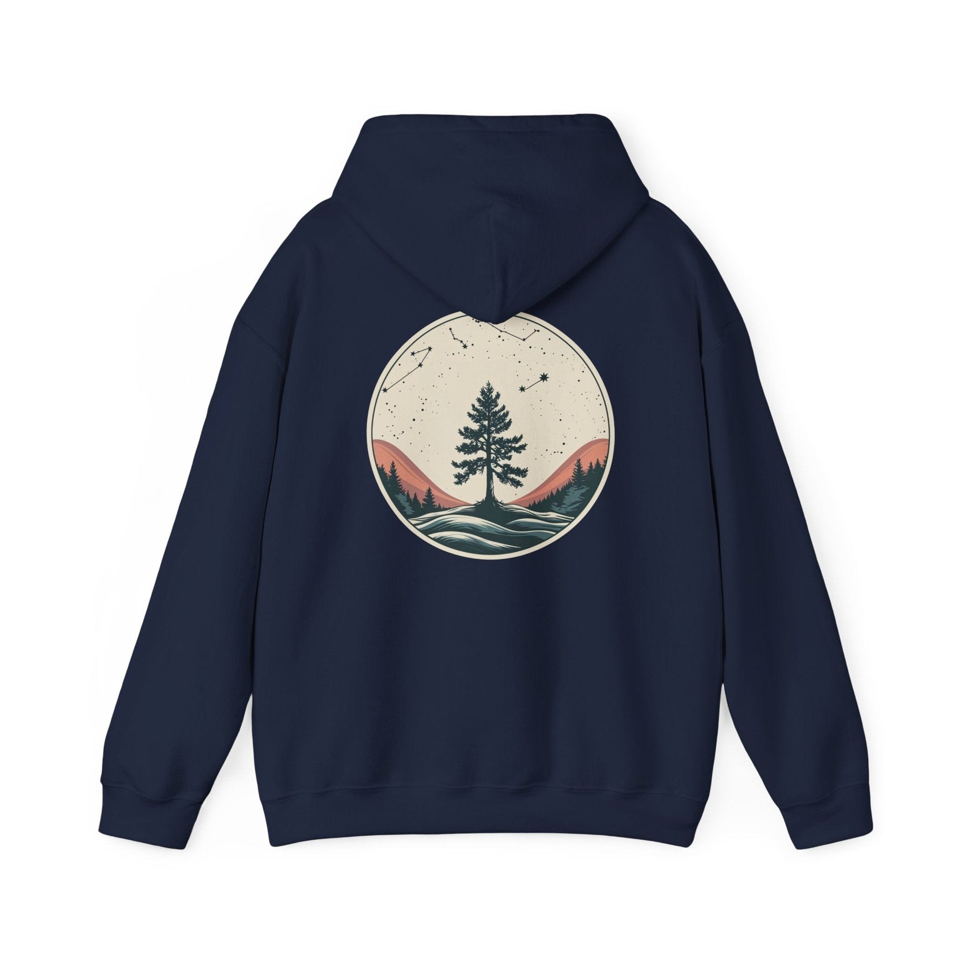 Navy | Rooted in Stars Hoodie, back design view