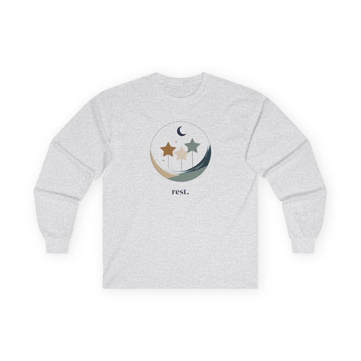 Ash | Rest Long Sleeve Tee, front view