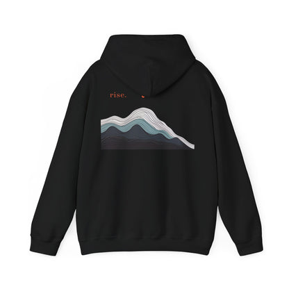 Black | Rise Hoodie, back design view