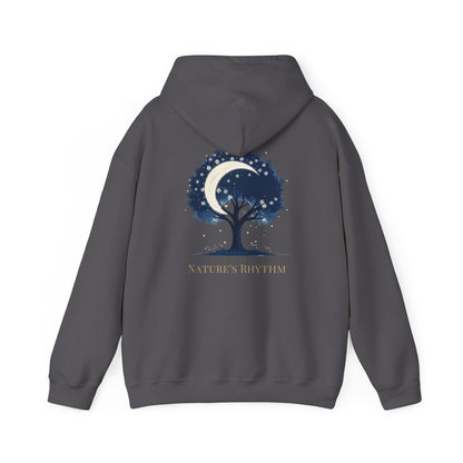 Charcoal | Nature`s Rhythm Hoodie, back design view