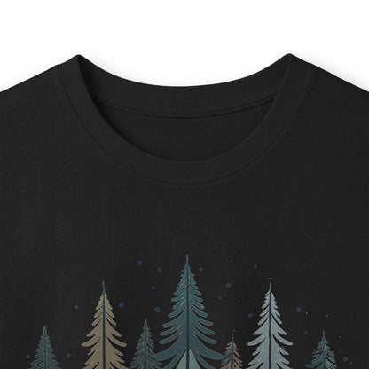 Black | Silent Pines Long Sleeve Tee, folded view
