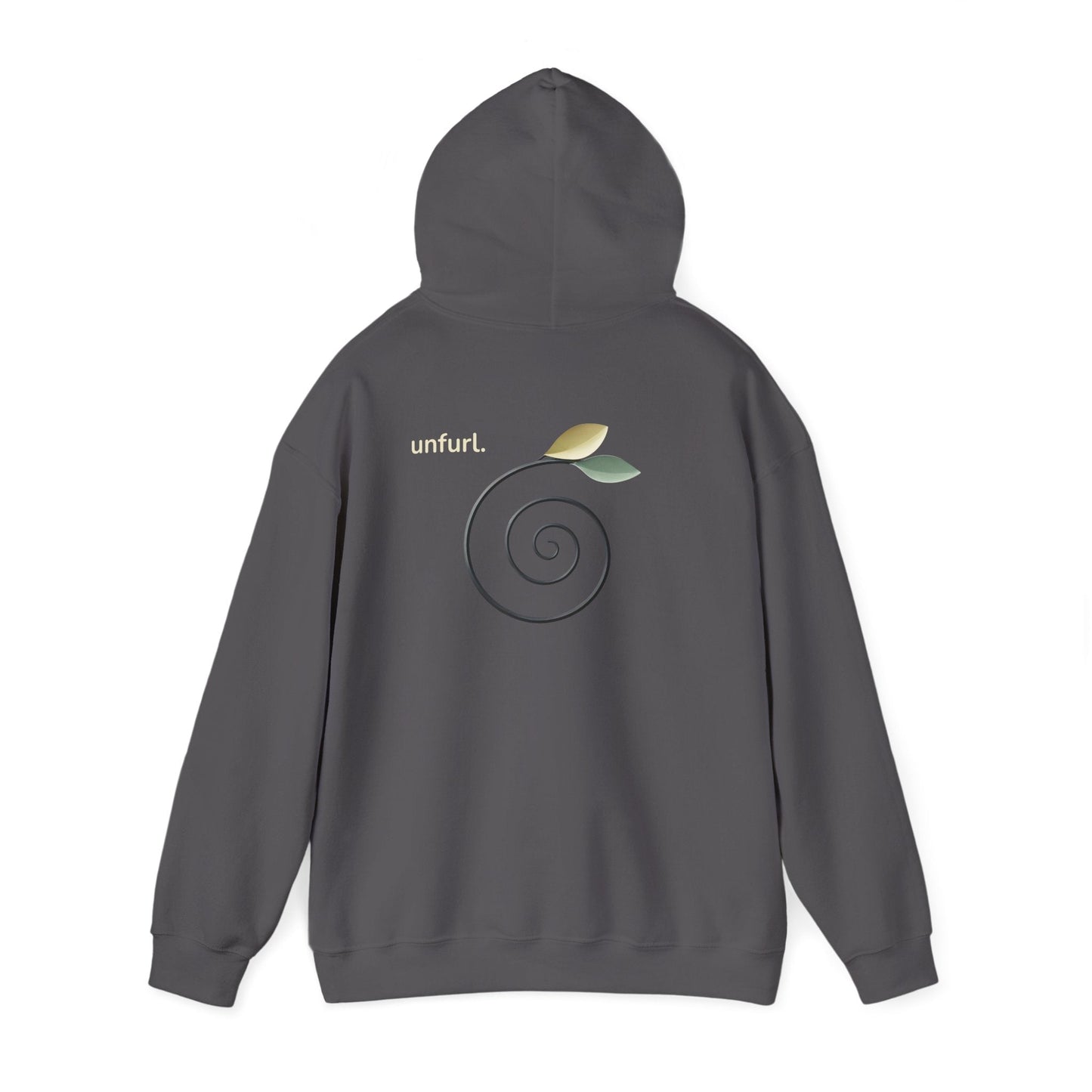 Charcoal | Unfurl Hoodie, back view 2