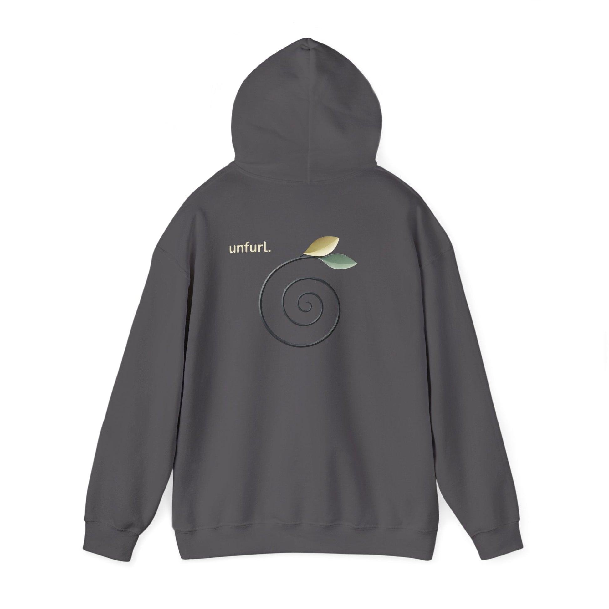 Charcoal | Unfurl Hoodie, back view 2