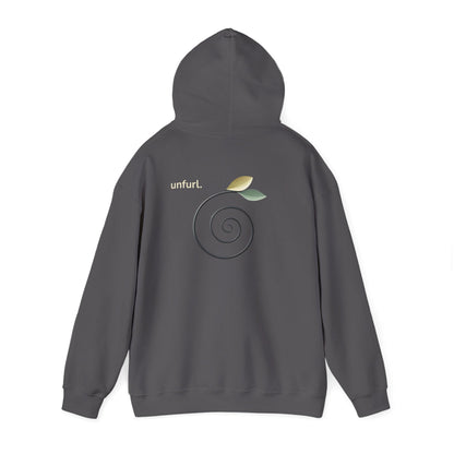 Charcoal | Unfurl Hoodie, back view 2
